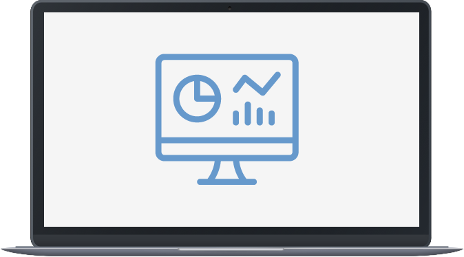 Data icon on laptop