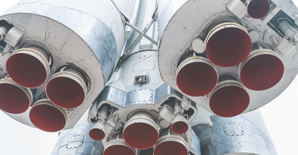Rockets on the bottom of a space shuttle